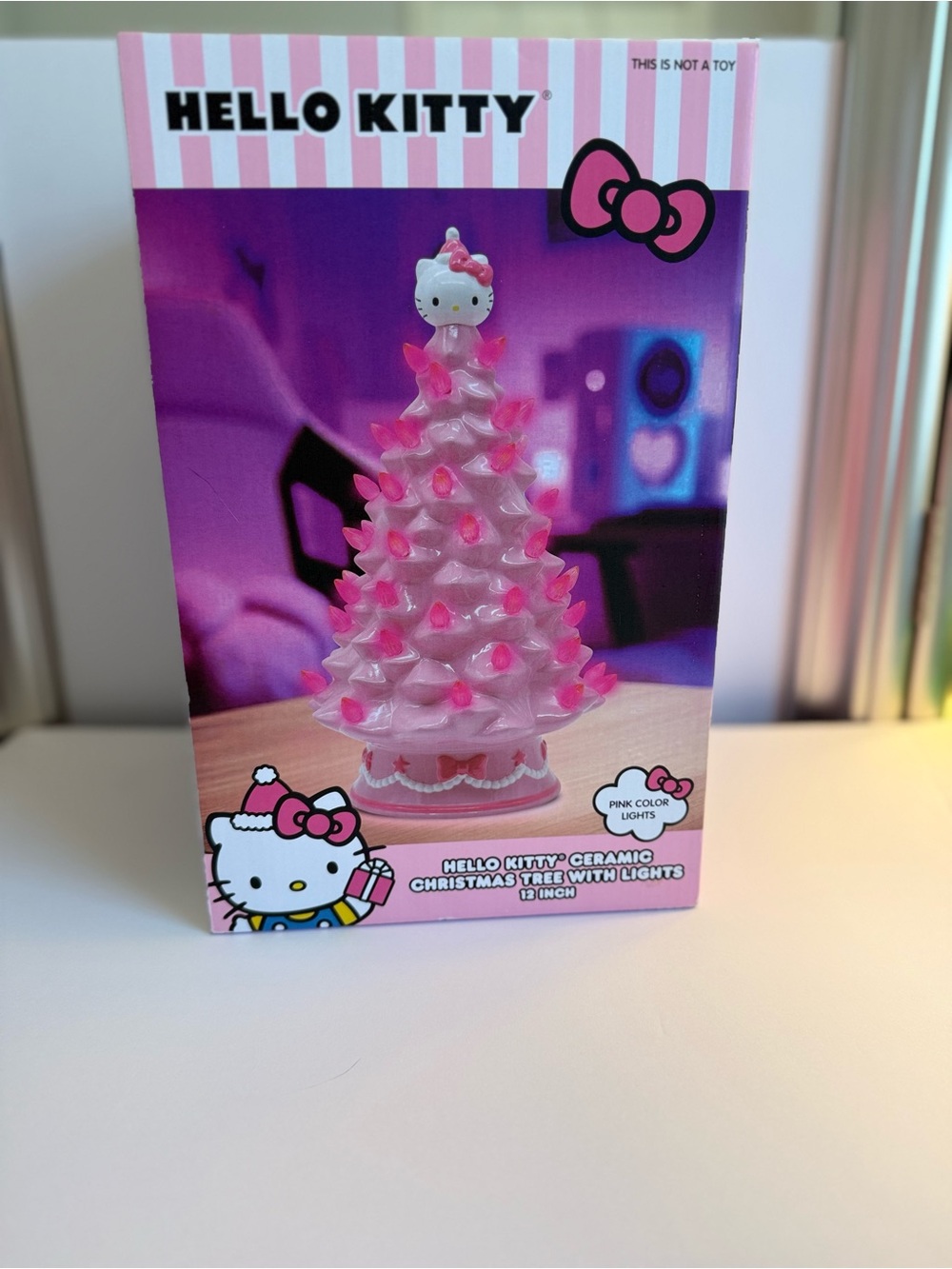 Hello Kitty Pink Ceramic Light-Up Christmas Tree Décor